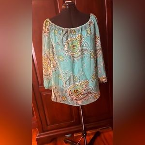 Casual two piece sheer 100% polyester chiffon blouse, camisole is lined in nylon